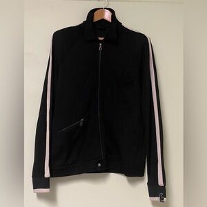 Lanvin Black and Pink Bomber Jacket with Classic Varsity Style